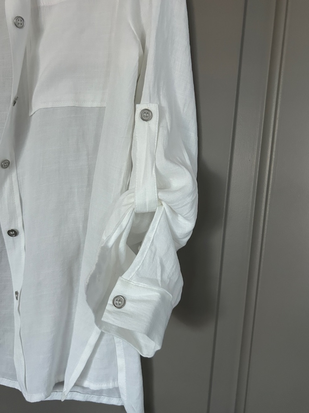 Love Tree White Lightweight Button-Up Shirt - Picture 6 of 11